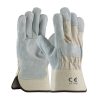 LD-336 Split Leather Work Gloves White Canvas Cuff