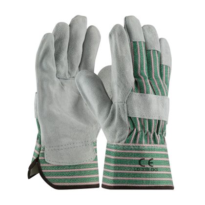 LD-338-GG Work Gloves Green Striped