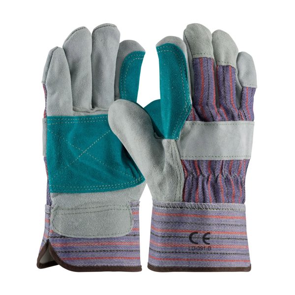 LD-391-B Double Palm Split Leather Gloves
